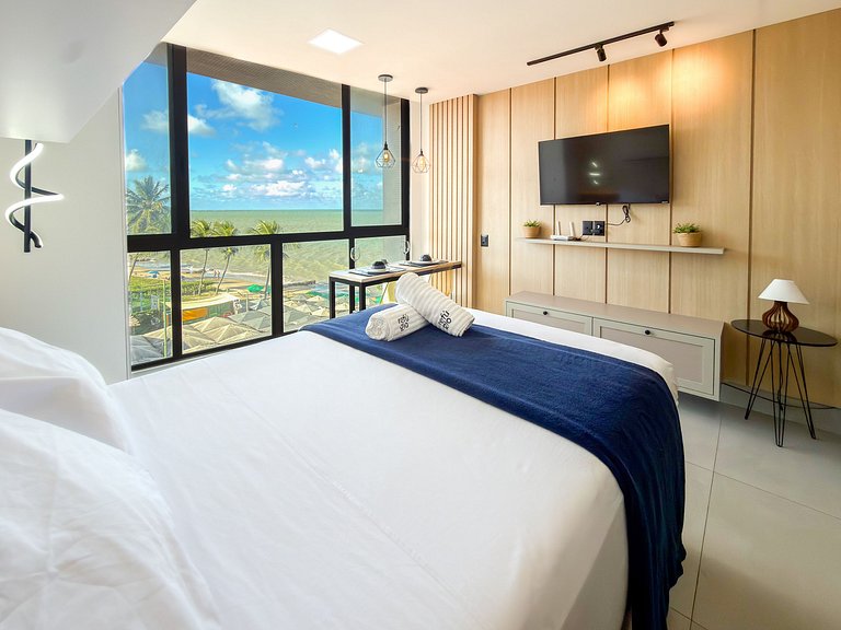 Apto Vista Mar | Pé na Areia + Piscina Incrível