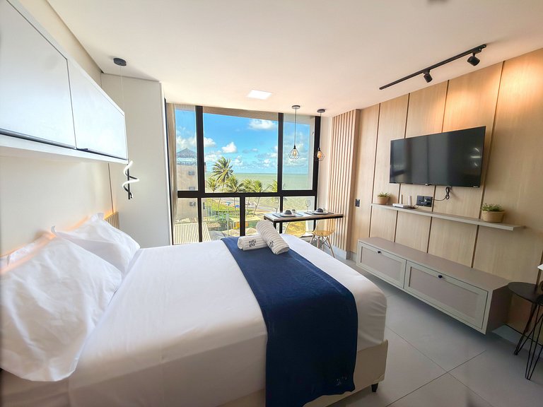 Apto Vista Mar | Pé na Areia + Piscina Incrível